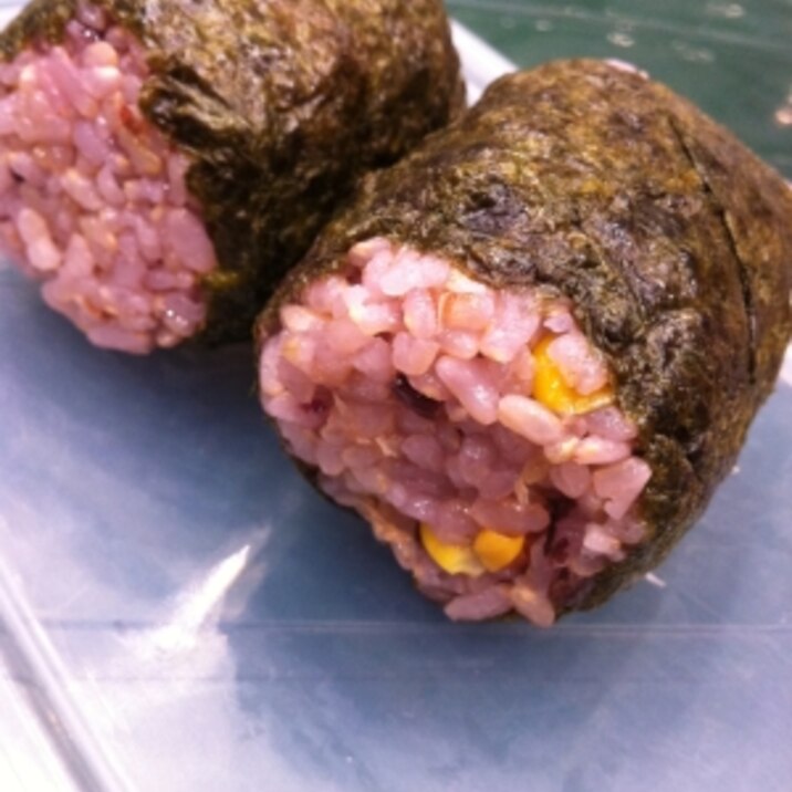 とうもろこし炊き込みごはん☆黒米入り